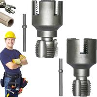 Integrated Internal & External Pipe Threading Tool, 1/2'' 3/4'' 1'' Dies, Dual-Function Pipe Thread Cutting Tool, Electric Dr...