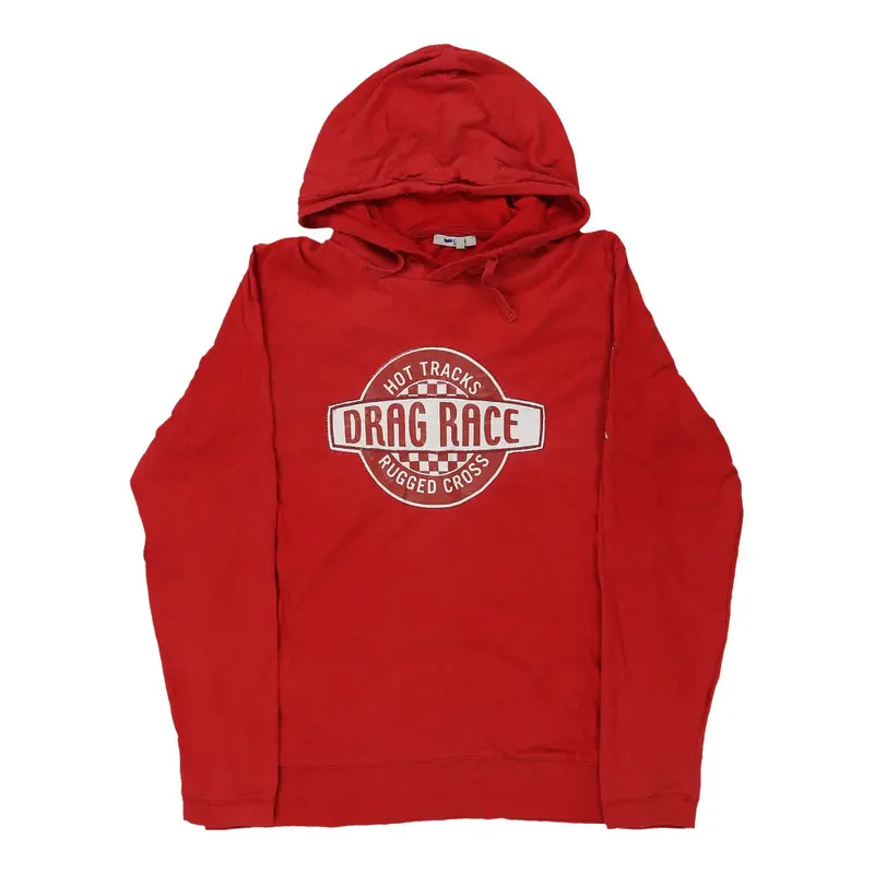 Drag Race, Age 14 Gas Hoodie - Medium Red Cotton