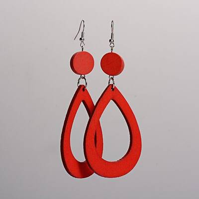 Trendy Teardrop Wood Dangle Earrings