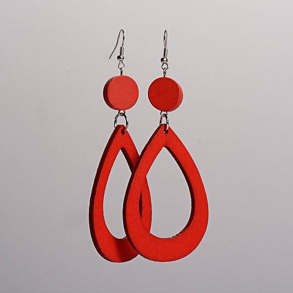 Trendy Teardrop Wood Dangle Earrings