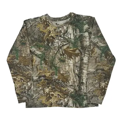 Field & Stream Camo Long Sleeve T-Shirt - Large Green Cotton Blend