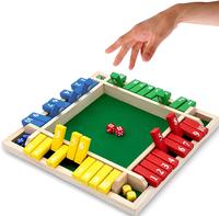 Shut The Box Dice Game,2-4 Player Family Wooden Board Table Math Games for Adults and Kids, 8 Dices Classics Tabletop Version...
