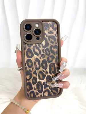 Stylish Leopard Pattern Phone Case for iPhone 16 Series Plus 11 12 13 14 15 Pro Max - Precise Camera Lens Protection & Shockp...