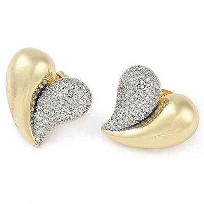 Heart Clear Cubic Zirconia Studs Earrings