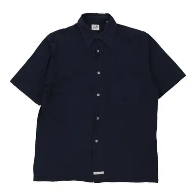 12 Years C.P. Company Short Sleeve Shirt - Medium Blue Cotton | Size: medium