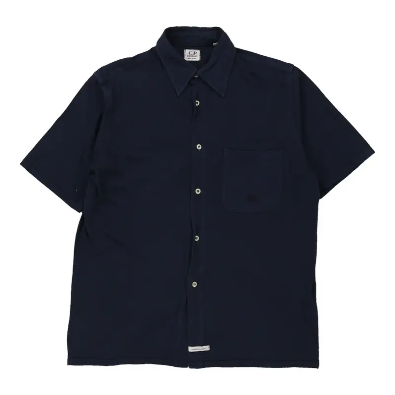 12 Years C.P. Company Short Sleeve Shirt - Medium Blue Cotton | Size: medium