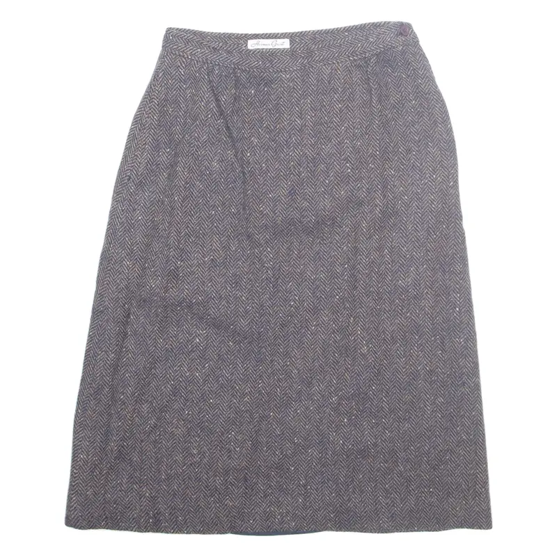 HERMAN GEIST Womens A-Line Skirt Brown Midi Wool UK 8