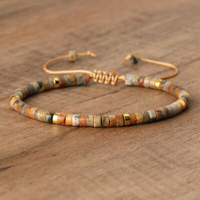 Natural Crazy Agate Beaded Braided Bracelets
