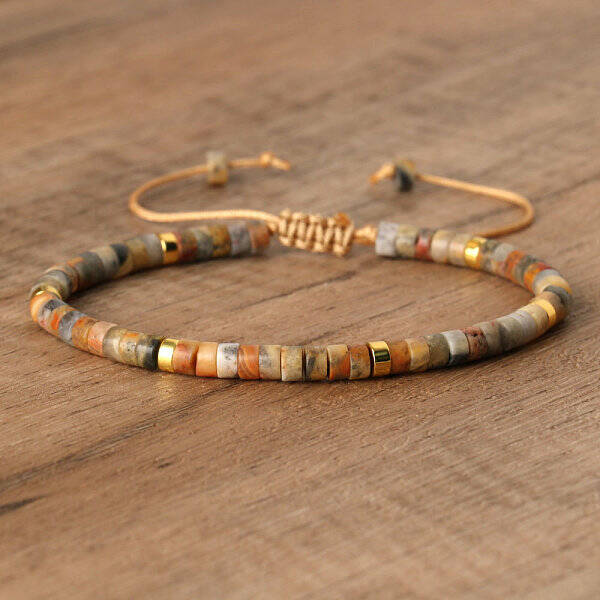 Natural Crazy Agate Beaded Braided Bracelets