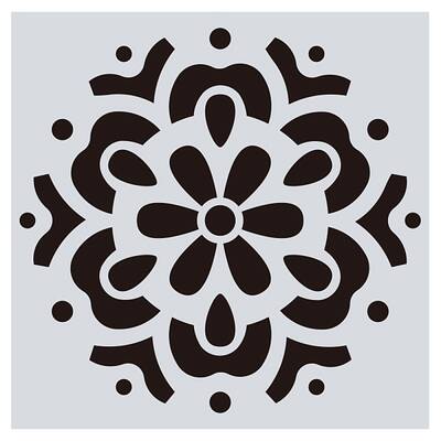Flower Pattern Eco-Friendly PET Plastic Hollow Painting Silhouette Stencil