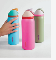 Owala FreeSip 24oz & 32oz Color Drop Coral Reusable Water Bottle Non-BPA Free Stylish Aesthetic Thermal Mug Tumbler
