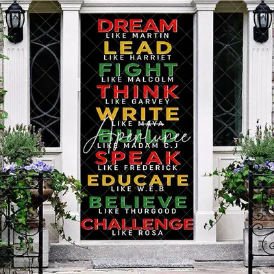 Aperturee Hero Positive Slogan Black History Month Door Cover, 30x80 Inch, 28.48 USD, black history month door covers, DMMZ1Y...