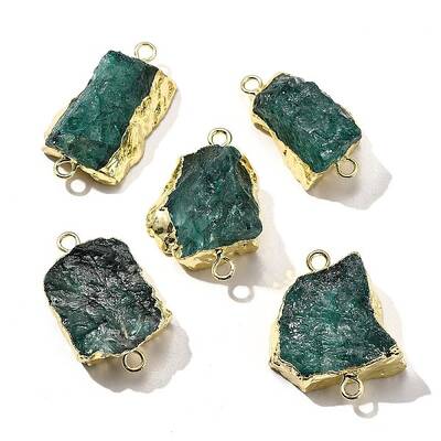 Raw Rough Natural Dyed Quartz Crystal Links Connector Charms