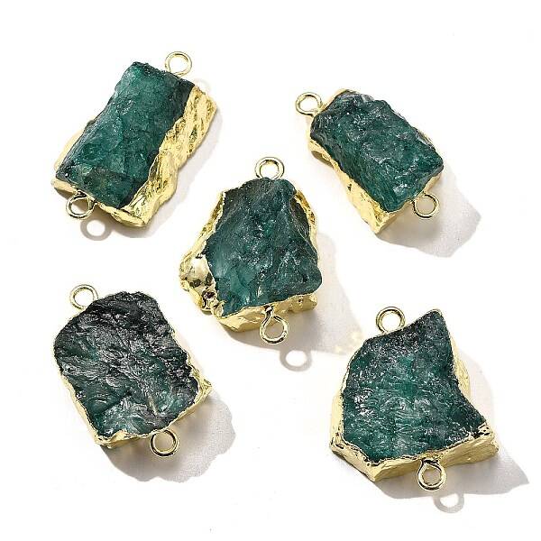 Raw Rough Natural Dyed Quartz Crystal Links Connector Charms