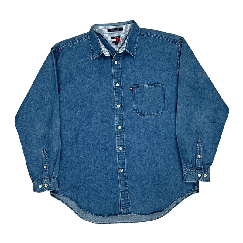 Tommy Jeans Denim Shirt - XL Blue Cotton