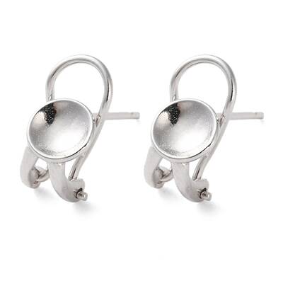 Anti-Tarnish Rhodium Plated 925 Sterling Silver Stud Earring Findings
