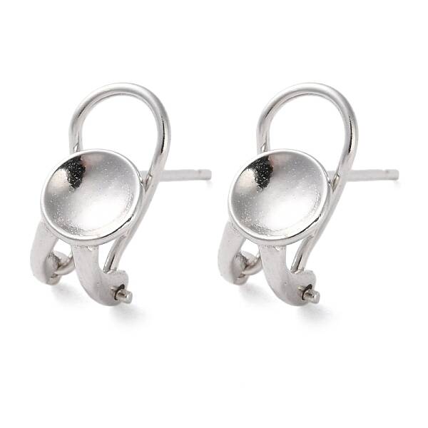 Anti-Tarnish Rhodium Plated 925 Sterling Silver Stud Earring Findings