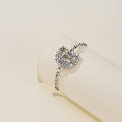 Vintage Minimalist Brass Adjustable Chain Women's Ring
