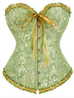 Women's Jacquard Lace Up Grommet Eyelet Frill Trim Shapewear Top, Breathable Fit Elegant Corset Shaper Bandeau Top, Shapewear...