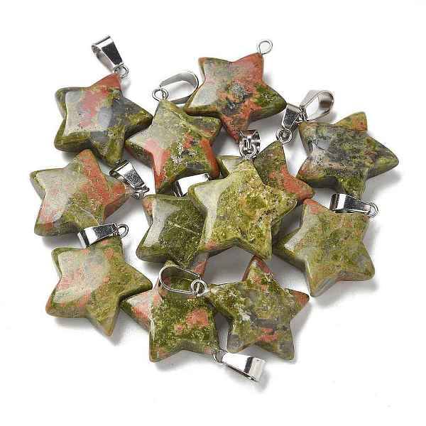 Natural Unakite Pendants