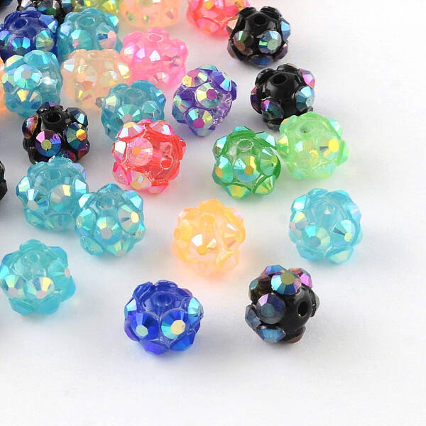 Resin Rhinestone Beads