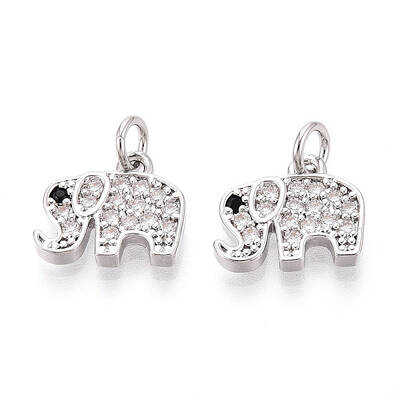 Brass Micro Pave Cubic Zirconia Charms