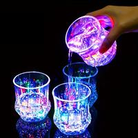 2-4-6 Pack Liguid Activated Flash Drinking Crystal Cups, Multicolor LED Glowing WineDrinking Tumblers For Bar Party Decor