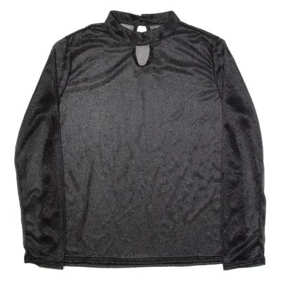 Mesh Womens Top Black High Neck Long Sleeve XL