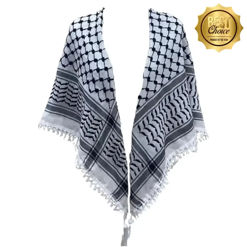Kuffiyeh with Sharshoba | 100% Cotton, Breathable & Lightweight for Sun Protection | Classic Middle Eastern Headscarf for Cul...