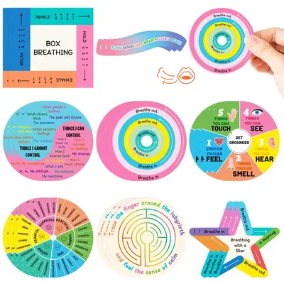 Textured Anxiety Sensory Stickers, Colorful Reusable Mindfulness Stickers, Vibrant Colors Relaxation Stickers, Anti Stress Ta...