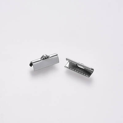 Non-Tarnish 304 Stainless Steel Ribbon Crimp Ends