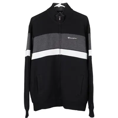Champion Zip Up - Large Black Cotton Blend