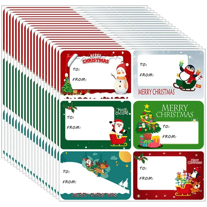Christmas Gift Label Sticker, 120pcs/set Writable Self Adhesive Gift Tag, Gift Wrapping Sticker, Festive & Party Supplies