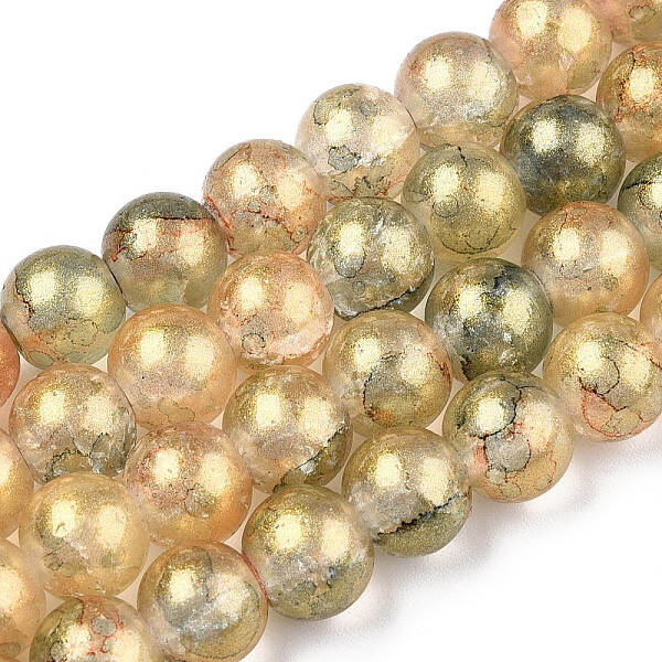 Baking Painted Crackle Glass Bead Strands