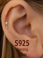 925 Sterling Silver Rhinestone Decor Earrings, Fashion Jewelry for Party, Daily Clothing Decor, Trendy All-match & Exquisite ...