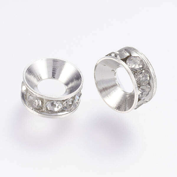 Brass Rhinestone Spacer Beads