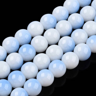Two Tone Opaque Baking Painted Glass Beads Strands