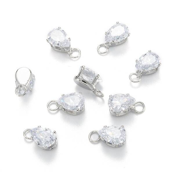 Brass Clear Cubic Zirconia Charms