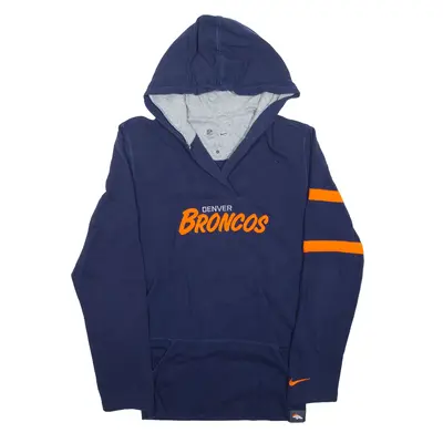 NIKE NFL Denver Broncos USA Hoodie Blue Pullover Womens L