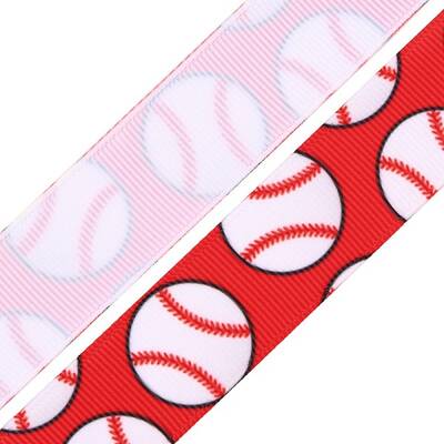 Baseball Pattern Heat Transfer Polyester Ribbons