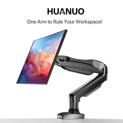 HUANUO Single Monitor Arm - Adjustable Gas Spring Monitor Mount for Gaming and Home Office Setups, Monitor Stand Hold up to 3...