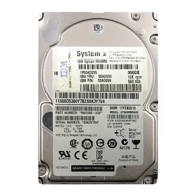 00AD059 IBM 300GB 6Gb/s SAS 10000 2.5-Inch Hard Drive