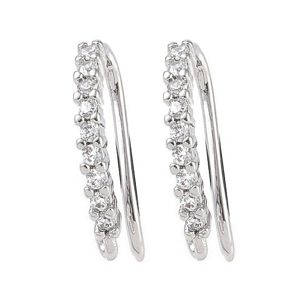 Brass Micro Pave Cubic Zirconia Earring Hooks