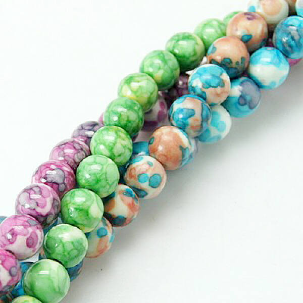 Synthetic Ocean White Jade Beads Strands
