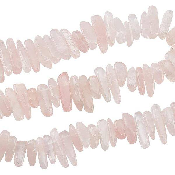 Natural Rose Quartz Chips Beads Strands