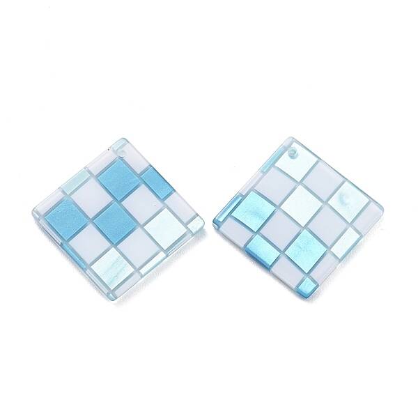 Checkerboard Style Rhombus Acrylic Pendants
