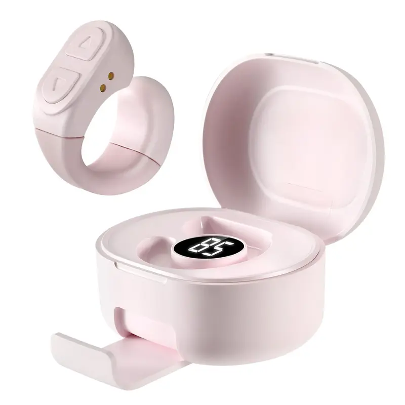 Wireless Remote Control Selfie Ring, Rechargeable Bluetooth-compatible Smart Scrolling Ring, APP Remote Page Turner with Cell...