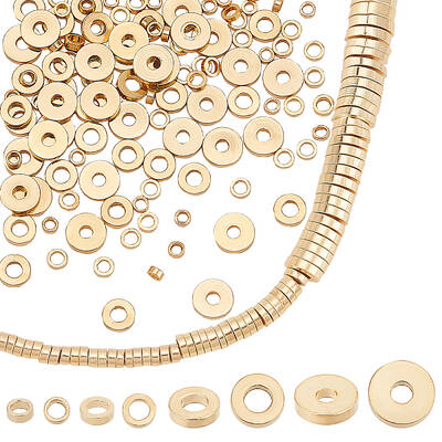 120Pcs 4 Styles Brass Spacer Beads