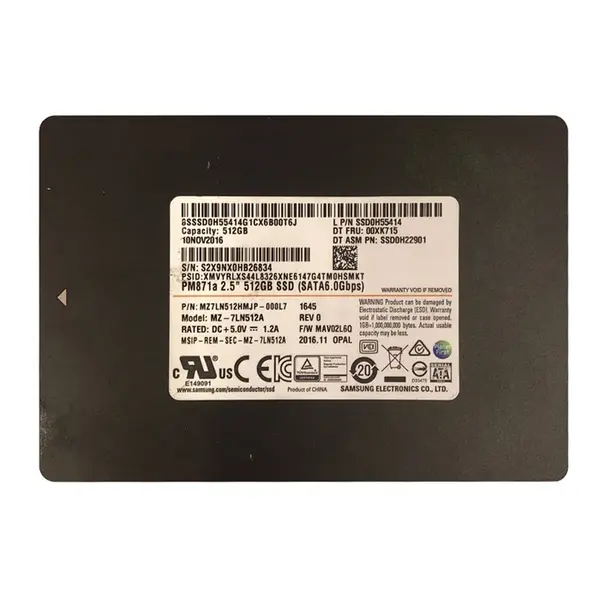 00XK715 Lenovo 512GB SATA 6Gb/s 2.5-Inch Solid State Drive