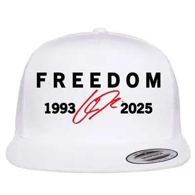Freedom Red Signature 1993-2025 Charlie Kirk Tribute Faith Christian Truth Rest In Peace RIP Flat Bill Trucker Hat Baseball C...